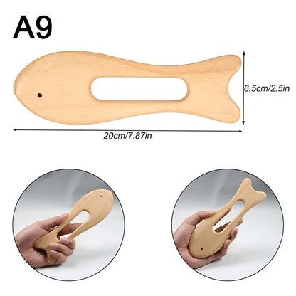 Wood Therapy Tools for Body Shaping,Wooden Massage Tools, Lymphatic Drainage Massager Body Sculpting Tools, Wooden Gua Sha Tools