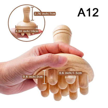 Wood Therapy Tools for Body Shaping,Wooden Massage Tools, Lymphatic Drainage Massager Body Sculpting Tools, Wooden Gua Sha Tools