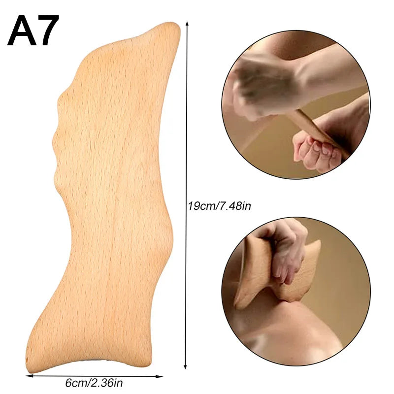 Wood Therapy Tools for Body Shaping,Wooden Massage Tools, Lymphatic Drainage Massager Body Sculpting Tools, Wooden Gua Sha Tools