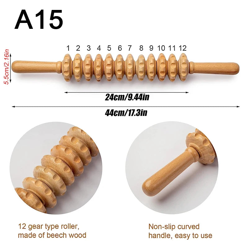 Wood Therapy Tools for Body Shaping,Wooden Massage Tools, Lymphatic Drainage Massager Body Sculpting Tools, Wooden Gua Sha Tools