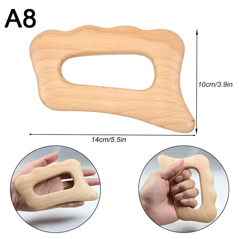 Wood Therapy Tools for Body Shaping,Wooden Massage Tools, Lymphatic Drainage Massager Body Sculpting Tools, Wooden Gua Sha Tools