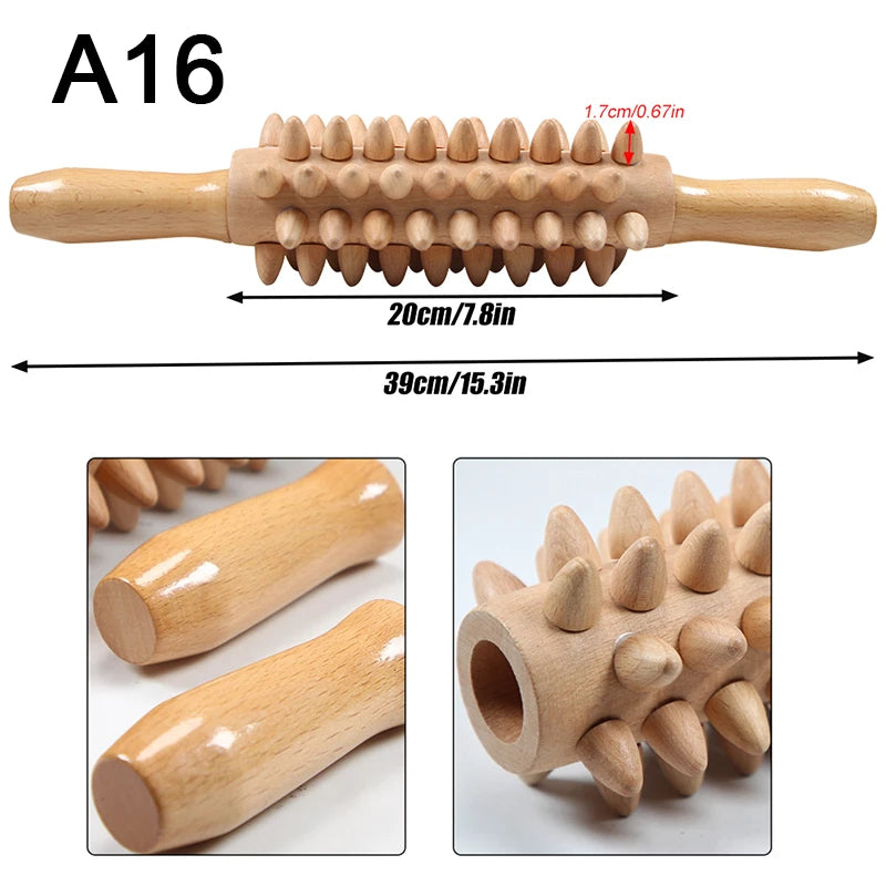 Wood Therapy Tools for Body Shaping,Wooden Massage Tools, Lymphatic Drainage Massager Body Sculpting Tools, Wooden Gua Sha Tools